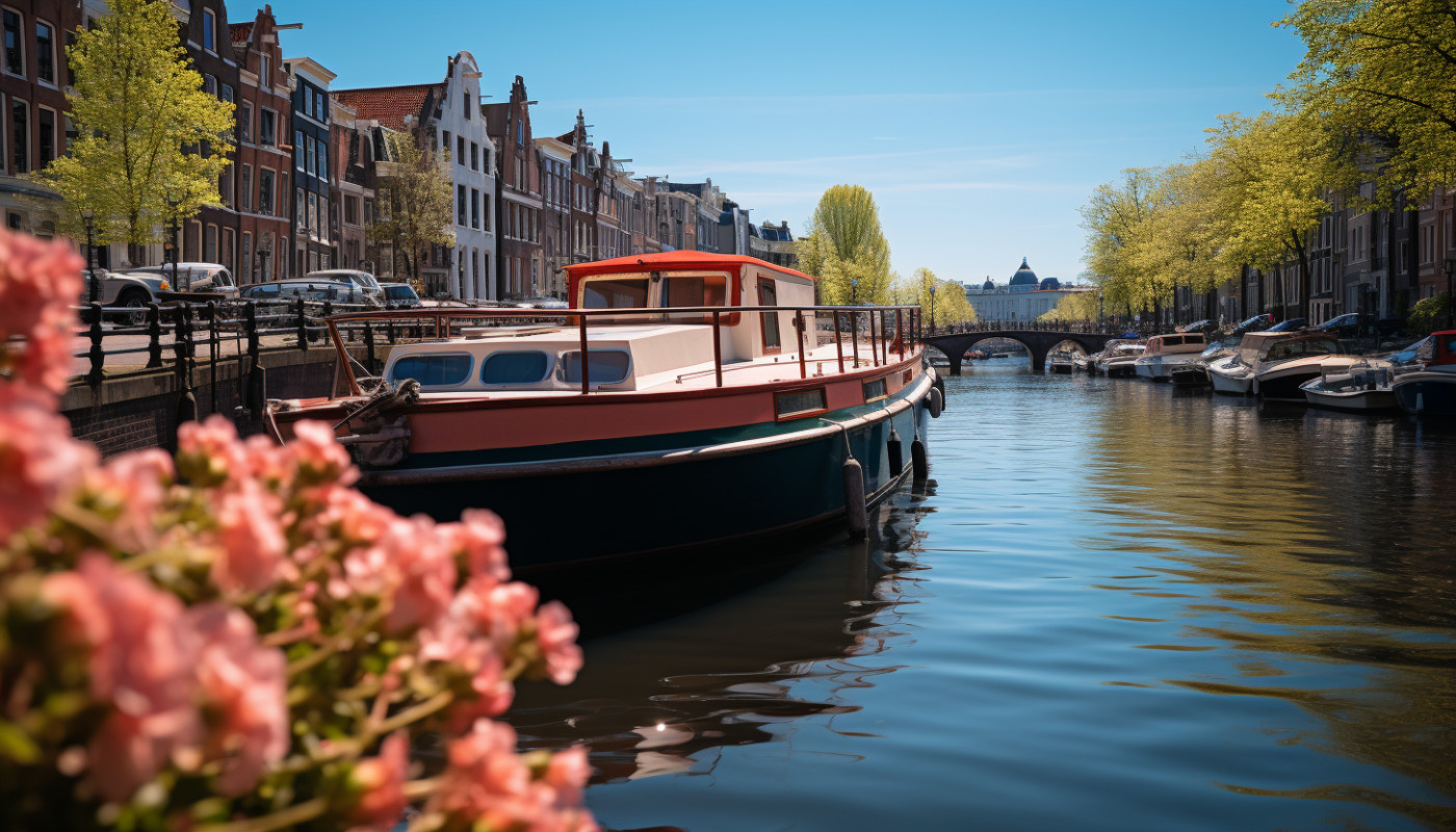 El encanto de las casas flotantes en los canales de Amsterdam